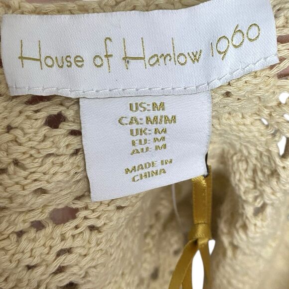 NWT House of Harlow 1960 Halter Top Womens M Crochet Knit Cropped Boho Revolve - Picture 3 of 14